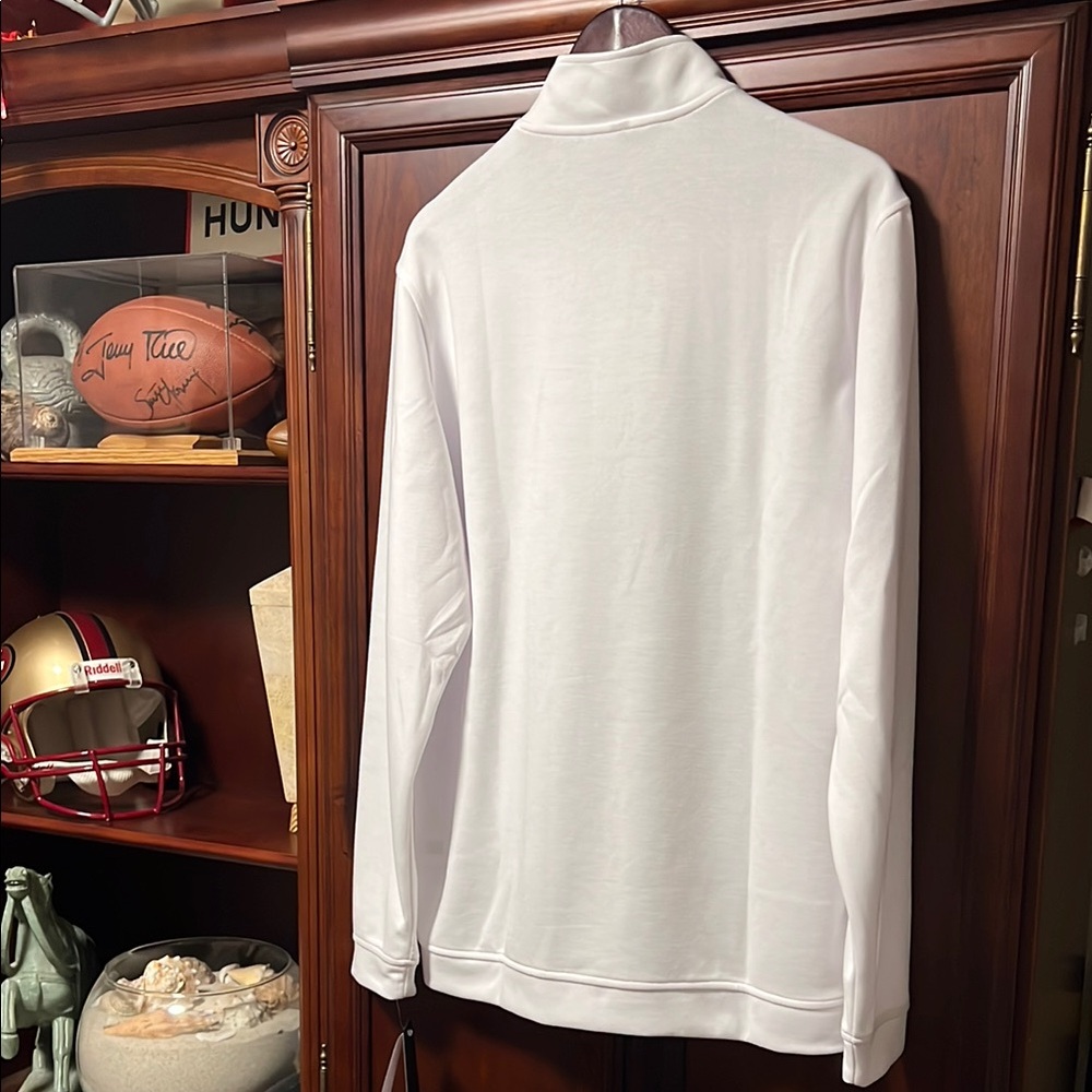Brand New Adidas White Sportswear 1/4 Zip Up Pullover Sweats Long Sleeve Top! - Picture 10 of 11